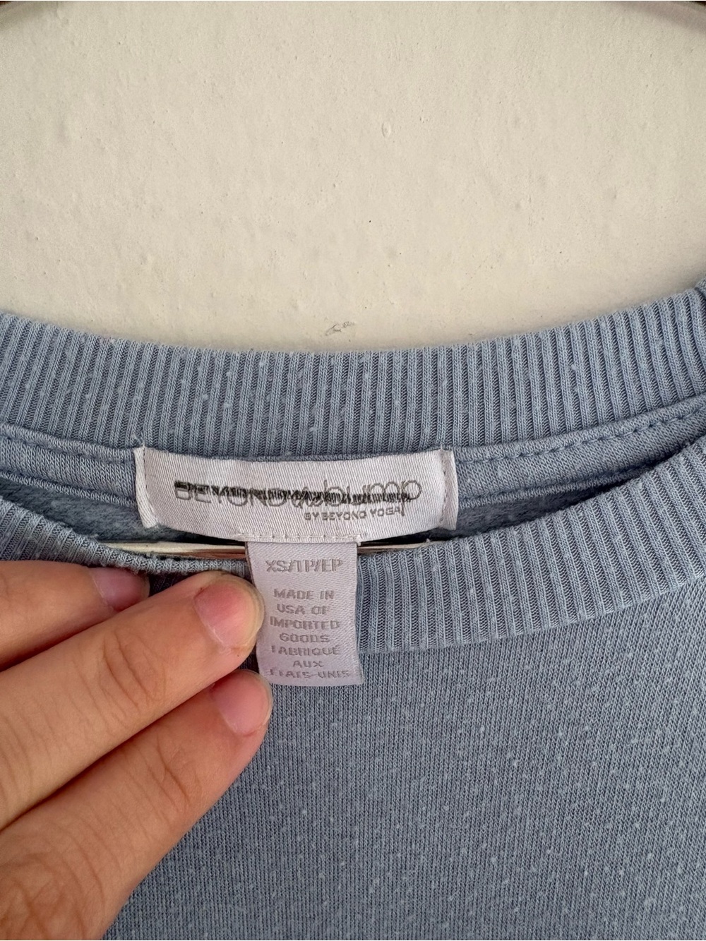 Beyond Yoga Beyond Bump Blue Crewneck Pullover Sweatshirt Modal Fleece Size XS - Picture 4 of 6